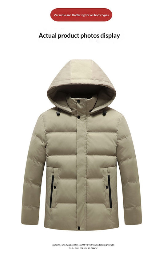 Abrigo Acolchado de Algodón para Hombre con Capucha Desmontable Forrada en Polar - Image 21