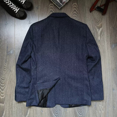 Blazer Tweed Retro para Hombre - Chaqueta de Lana Vintage Workwear - Image 2
