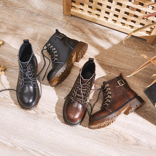 Botas de Invierno Estilo Japonés con Suela Gruesa y Forro Cálido para Mujer