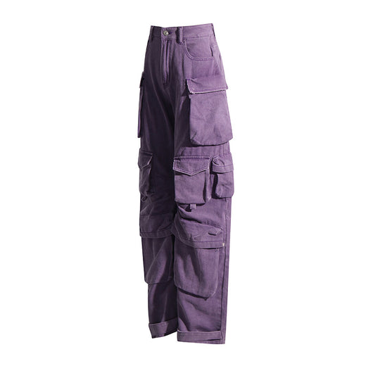 Pantalón Cargo Recto de Cintura Alta para Mujer - Image 4