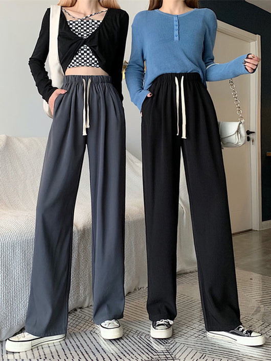 Pantalones Rectos de Cintura Alta Holgada para Mujer - Image 3