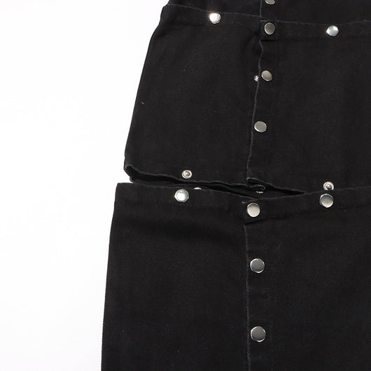 Jeans Talle Alto Irregular con Botones Desmontables - Image 17