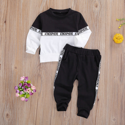 Conjunto Infantil Moderno con Sudadera y Pantalón Elástico