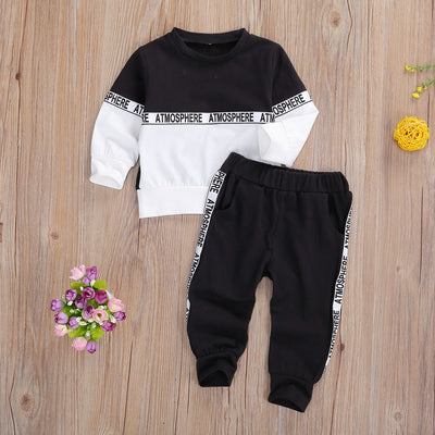 Conjunto Infantil Moderno con Sudadera y Pantalón Elástico