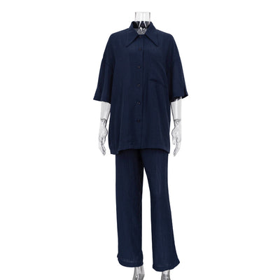 Conjunto Elegante de Pantalón y Blusa Suelta para Mujer - Image 7