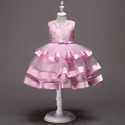 Vestido Infantil con Mangas Abullonadas y Bordados Delicados - Image 12