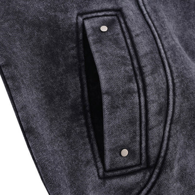 Sudadera Hoodie Hombre Diseño Distressed con Costuras Contrastantes - Forro Polar Grueso Invierno - Image 3