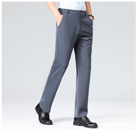 Pantalones Casuales Ejecutivos Slim Fit Ice Silk Antirruga para Hombre - Image 23