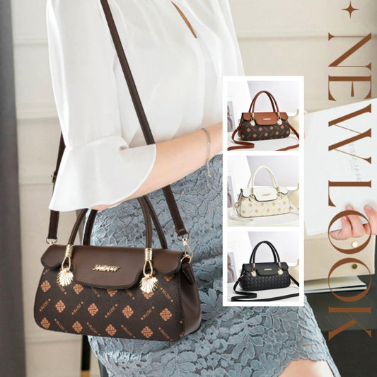 Bolso de Mano Vintage con Estampado de Letras - Bolsa Casual Crossbody para Mujer