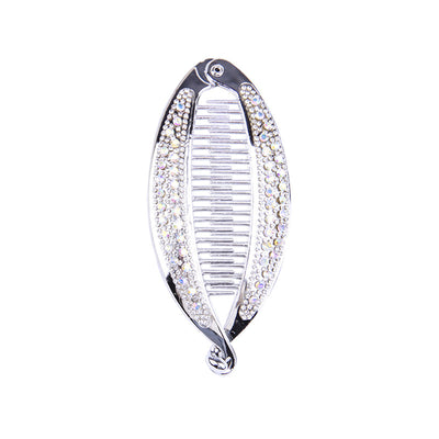 Clip para Cabello Pez Plátano con Diamantes y Baño de Oro - Image 9