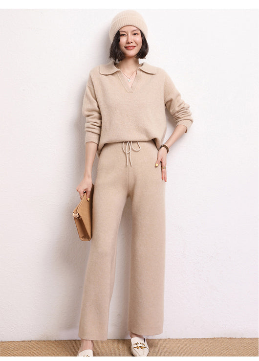 Suéter Polo Cashmere Suelto de Manga Corta para Mujer - Image 17