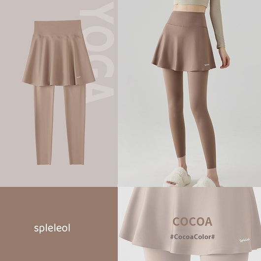 Falda Pantalón Yoga Cintura Alta Levanta Caderas Primavera Otoño Efecto Dos Piezas - Image 9