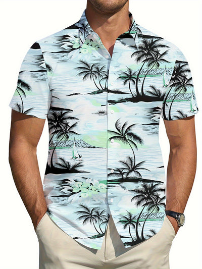 Camisa Manga Corta Hombre Estampado Floral 3D - Image 11