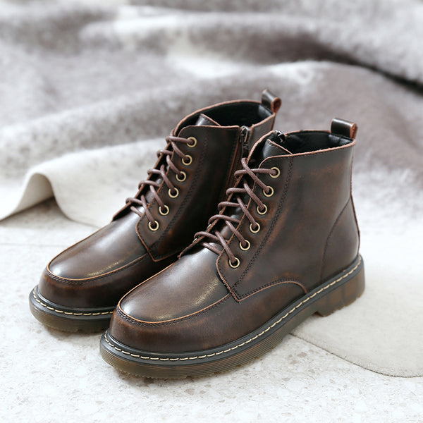 Botas Escolares Británicas de Cuero - Botines Altos Versátiles