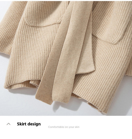 Cardigan Tejido Reversible Oversized con Capucha para Otoño e Invierno - Image 17