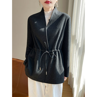 Saco Tejido V-Neck en Acetato Cashmere - Corte Slim Elegante - Image 7