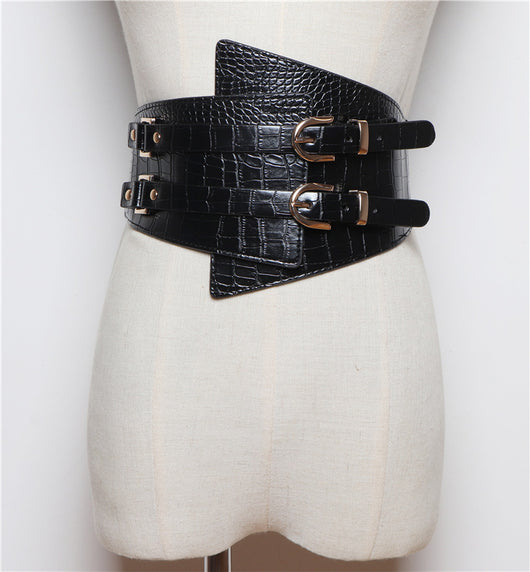 Chaqueta Vestido Femenina con Cinturón Ancho Ajustable y Hebillas Dobles - Image 8