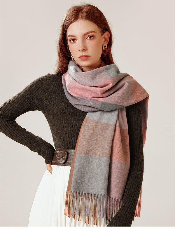 Bufanda Chal de Cashmere con Borlas - Abrigo Escocés Largo para Invierno - Image 11