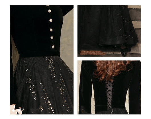 Vestido Largo Elegante de Manga Larga para Fiestas - Image 11