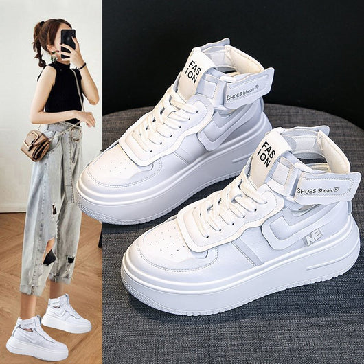 Zapatillas Deportivas Blancas con Plataforma Elevadora para Mujer - Image 3