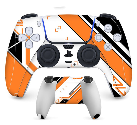 PS5 controller with a pastel marble sticker, showing the front and back views for anti-scratch protection. - Image 22