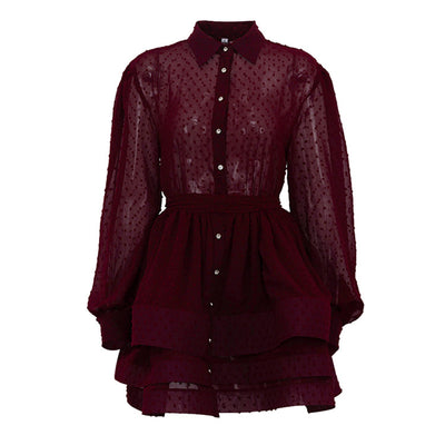 Vestido Camisero Elegante con Cinturón y Botones - Image 11