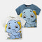 Playera Infantil Manga Corta con Estampado de Elefante Cartoon