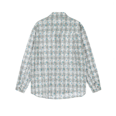 Camisa Suelta Estampado Floral y Cuadros para Hombre - Image 10