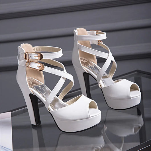 Sandalias Romanas de Tacón Grueso con Hebilla Elegante para Mujer - Image 11