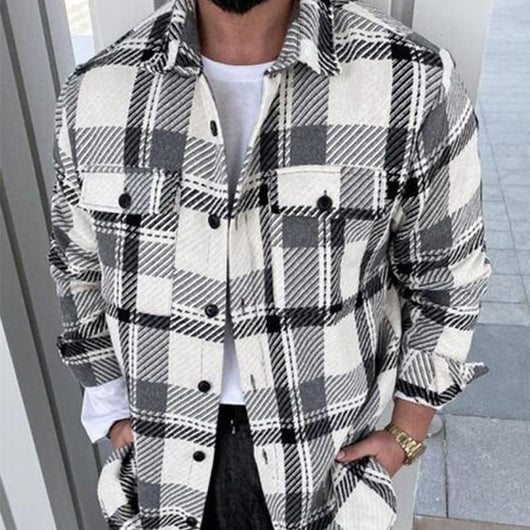 Camisa Casual para Hombre con Estampado Cuadros y Bloques de Color - Image 15