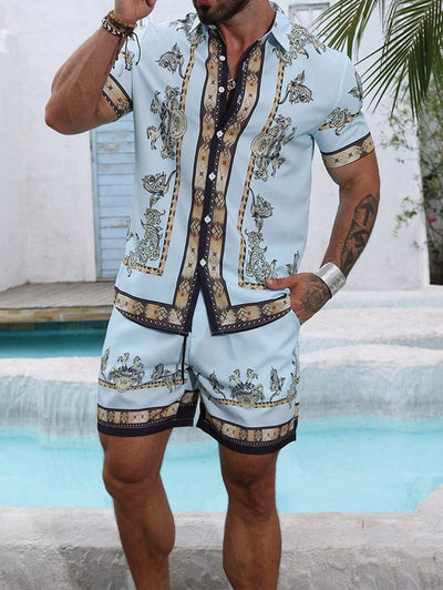 Conjunto Hombre Impresión 3D - Camisa y Shorts Holgados - Image 10