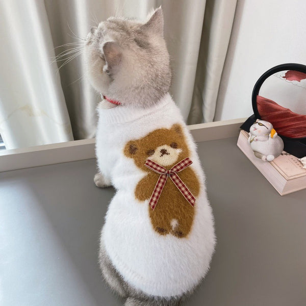 Suéter Navideño con Pajarita para Perros y Gatos