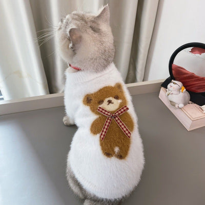 Suéter Navideño con Pajarita para Perros y Gatos