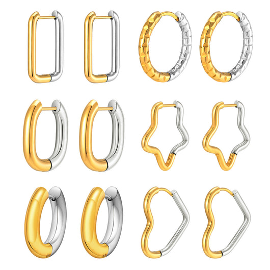 Aretes Dorados Degradados en Acero Titanio - Diseño Exclusivo Hipoalergénico - Image 14