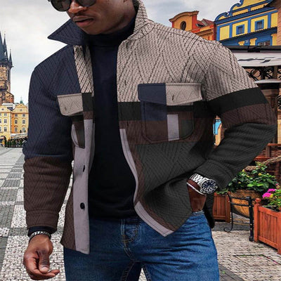 Cardigan Estampado 3D con Degradado de Colores y Botones en Relieve