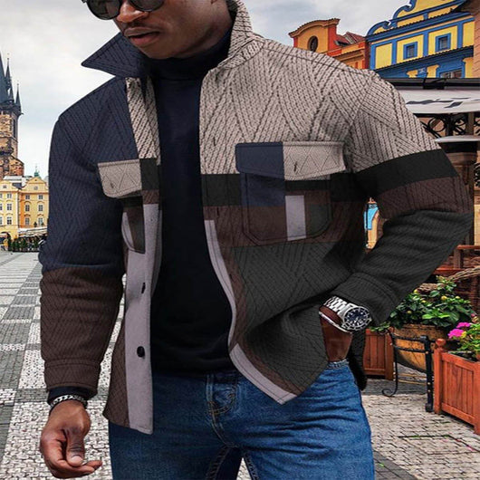 Cardigan Estampado 3D con Degradado de Colores y Botones en Relieve