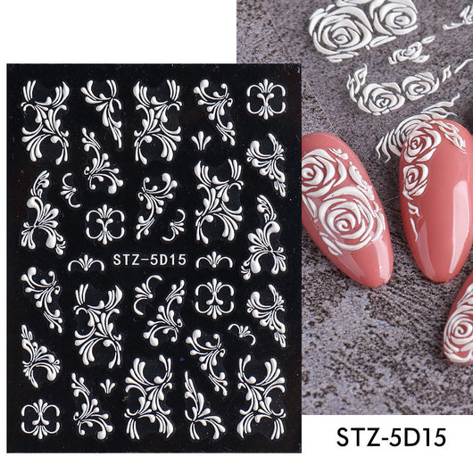Ornamento para Uñas con Relieve de Rosa Tridimensional - Image 14