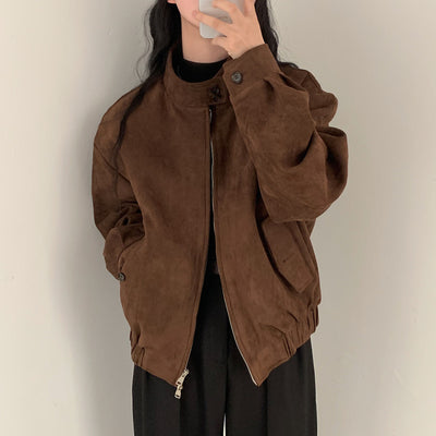 Abrigo Retro de Ante Cálido con Doble Cierre - Perfecto para Otoño Invierno - Image 37