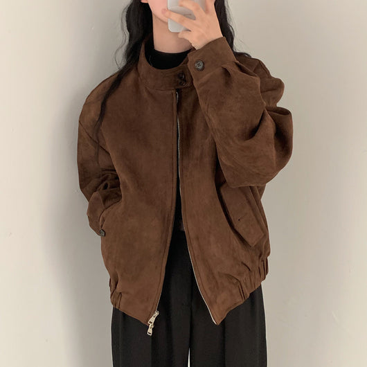 Abrigo Retro de Ante Cálido con Doble Cierre - Perfecto para Otoño Invierno - Image 37