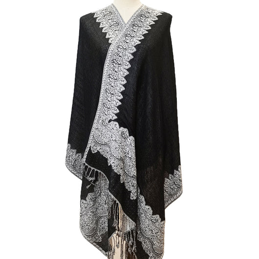 Bufanda Jacquard de Cachemira Suave con Borlas de Cashew - Image 11