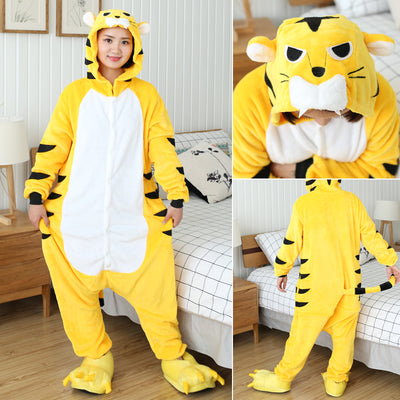 Pijama Integral de Franela con Animales Cartoon