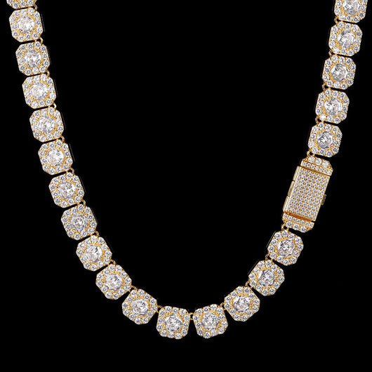 Cadena Hip Hop Cuadrada de Piedra de Caramelo - Collar y Pulsera - Image 96