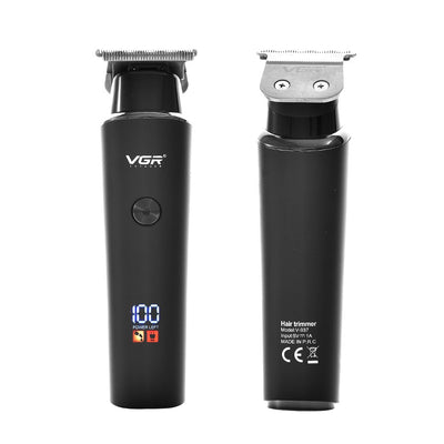 VGR V-937 electric hair clipper kit with LCD display, USB cable, cleaning brush, oil, and 1.5mm, 3.0mm, 4.5mm guide combs. - Image 4