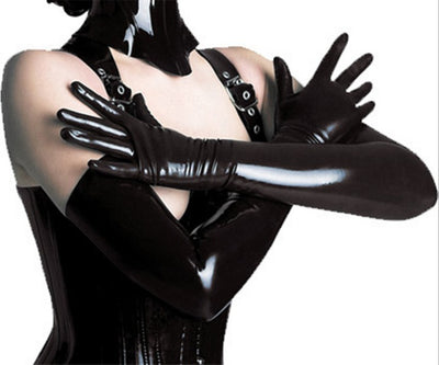 Guantes Largos de Látex Brillante con Efecto Lacado - Image 3