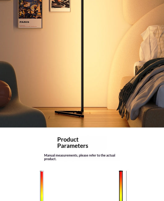 Lámpara de Piso Ambiental RGB con Bluetooth para Dormitorio - Image 18