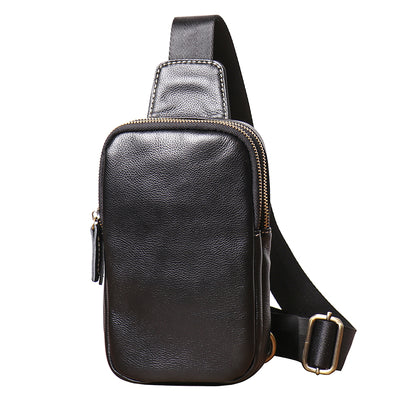 Bolsa de Pecho de Cuero para Hombre - Bandolera Casual - Image 9