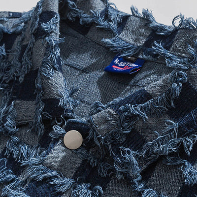 Chaqueta de Mezclilla a Cuadros con Cuello de Borrega - Image 4