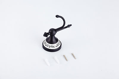 Perchero Europeo Antiguo Negro con Base de Cerámica para Abrigos y Sombreros - Image 9