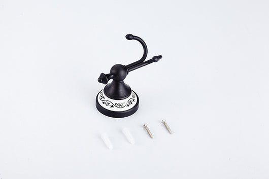 Perchero Europeo Antiguo Negro con Base de Cerámica para Abrigos y Sombreros - Image 9