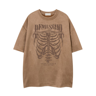 Playera de Ante con Estampado Calavera Oscura para Hombre - Image 4